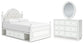Maylilly  Upholstered Panel Storage Bed, Dresser And Mirror