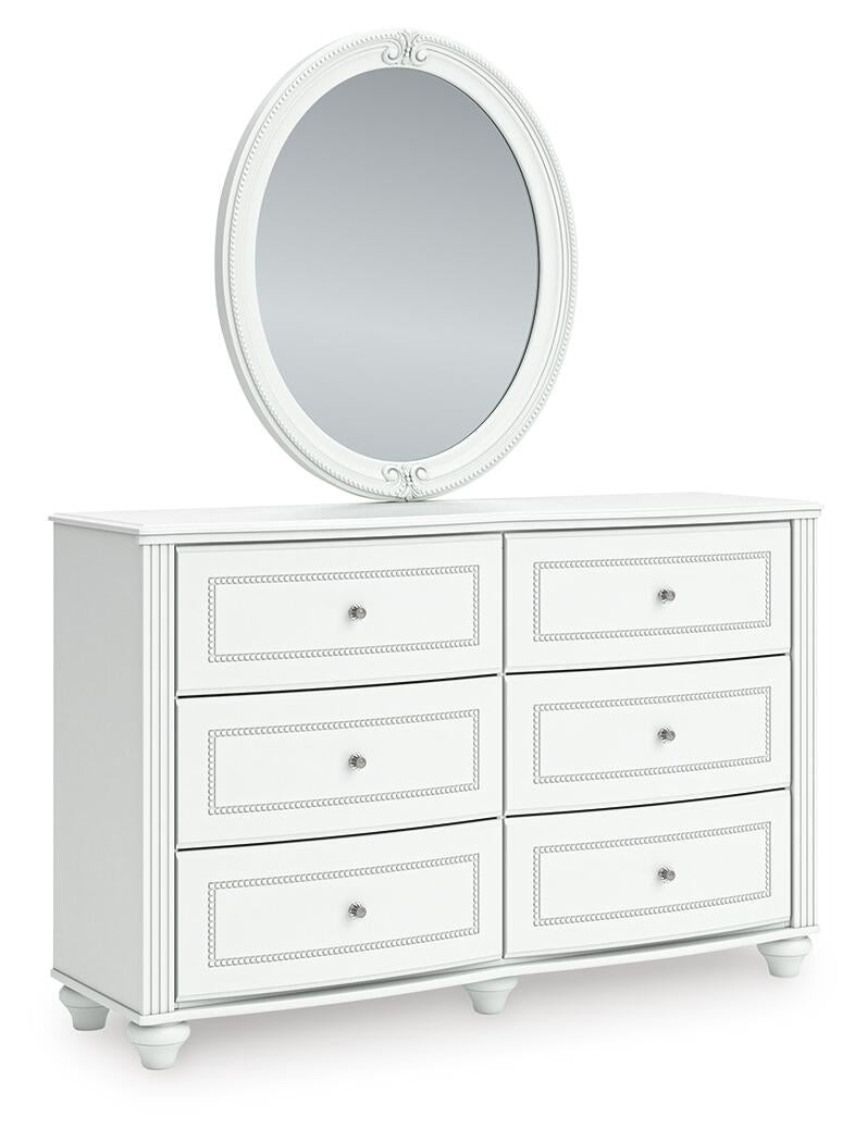 Maylilly  Upholstered Panel Storage Bed, Dresser And Mirror