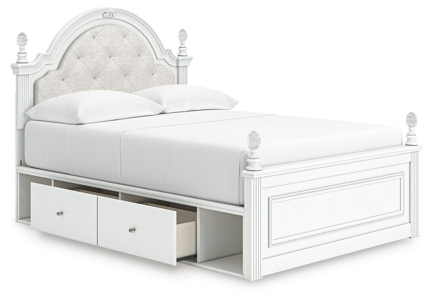 Maylilly  Upholstered Panel Storage Bed, Dresser And Mirror