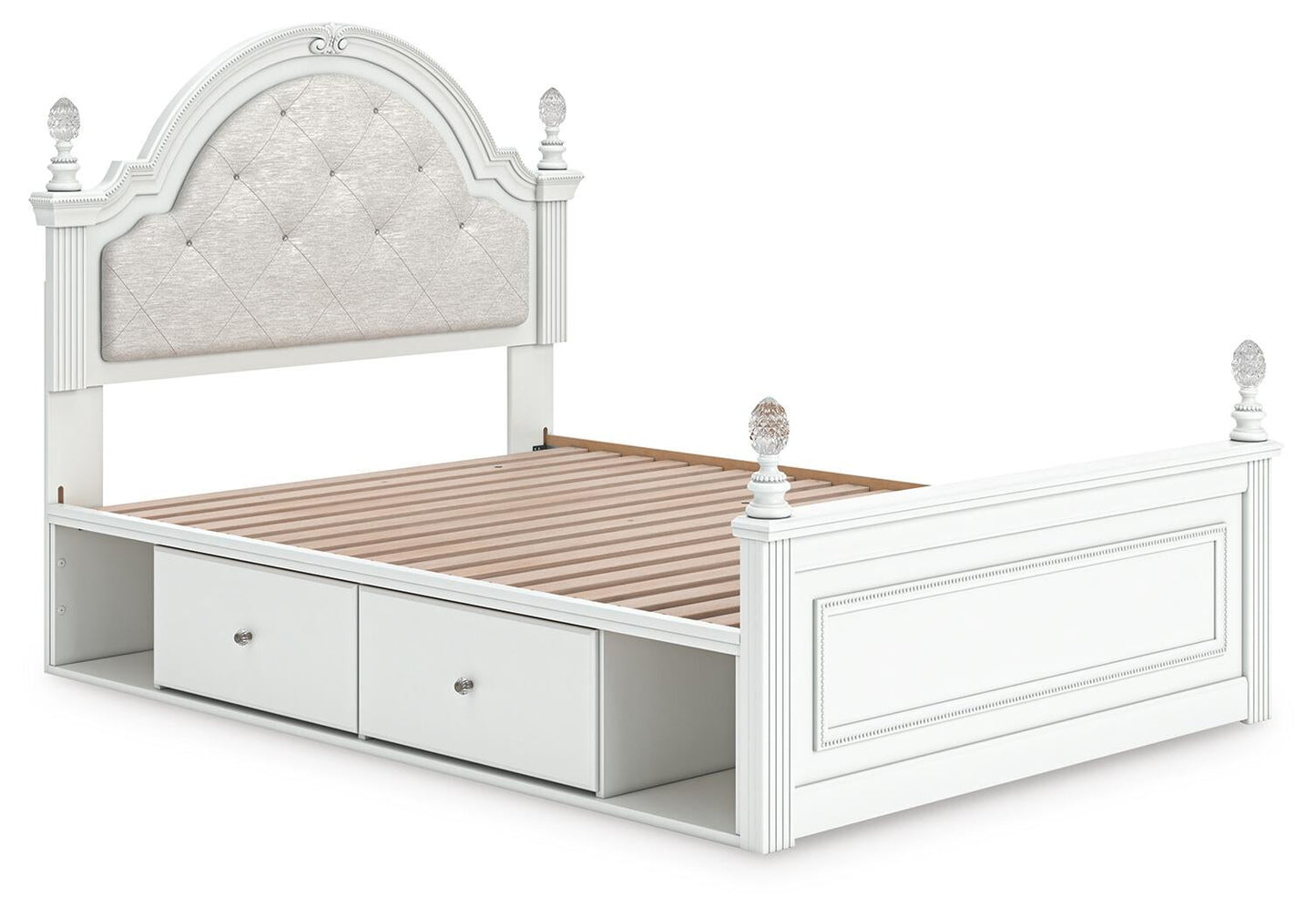 Maylilly  Upholstered Panel Storage Bed, Dresser And Mirror