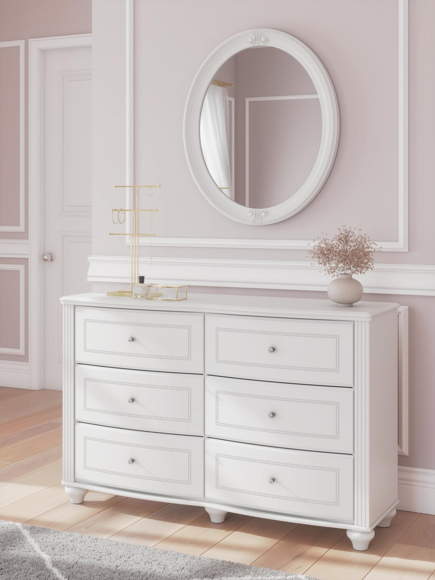 Maylilly  Upholstered Panel Storage Bed, Dresser And Mirror