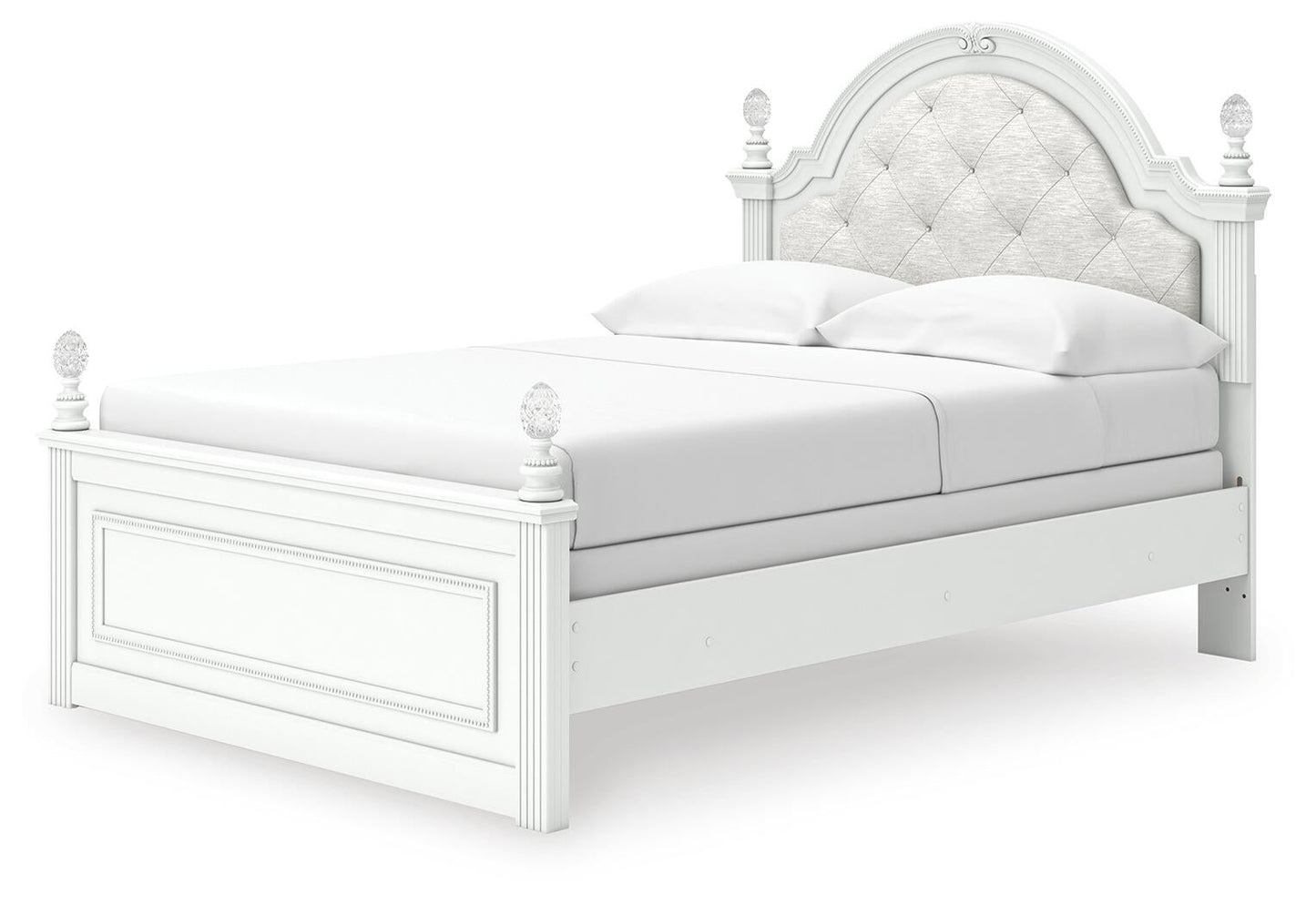 Maylilly  Upholstered Panel Bed, Dresser, Mirror And Nightstand