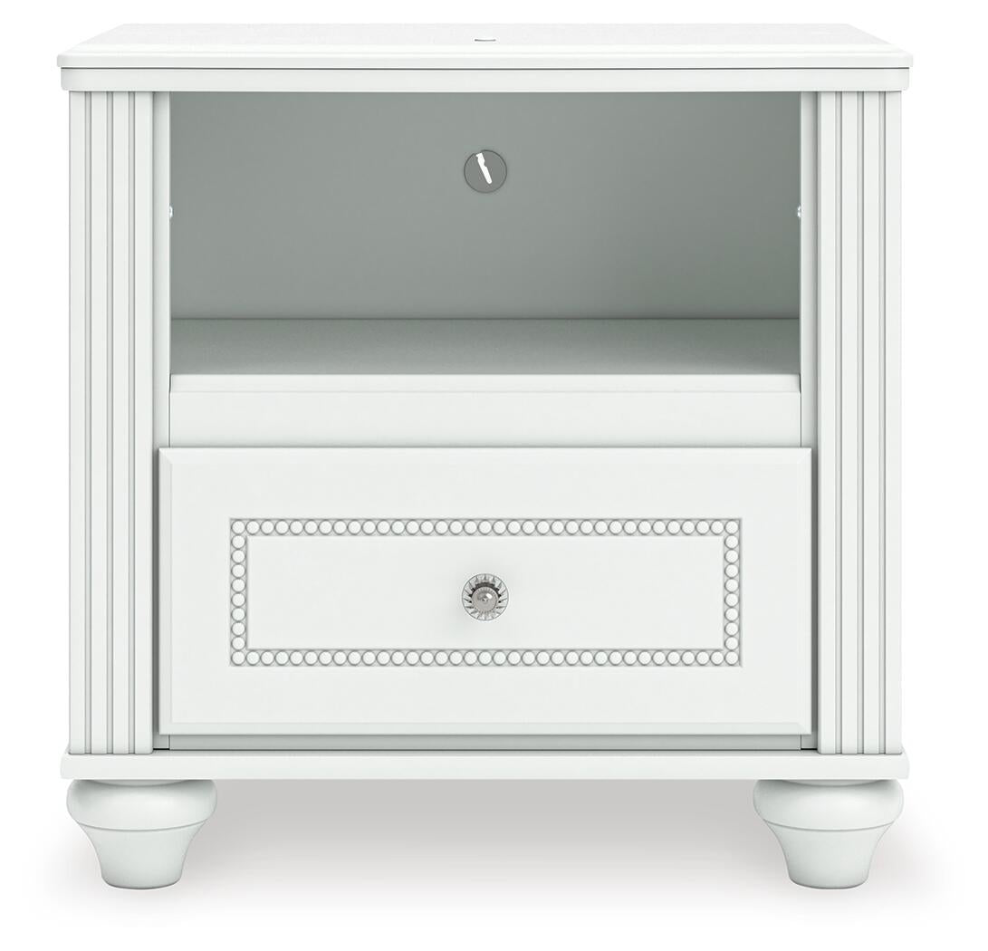 Maylilly  Upholstered Panel Bed, Dresser, Mirror And Nightstand