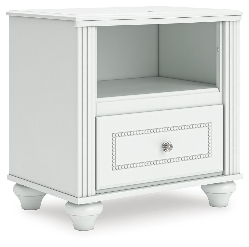 Maylilly  Upholstered Panel Bed, Dresser, Mirror And Nightstand