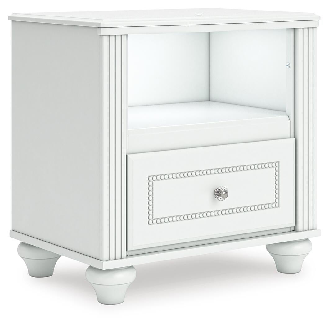 Maylilly  Upholstered Panel Bed, Dresser, Mirror And Nightstand