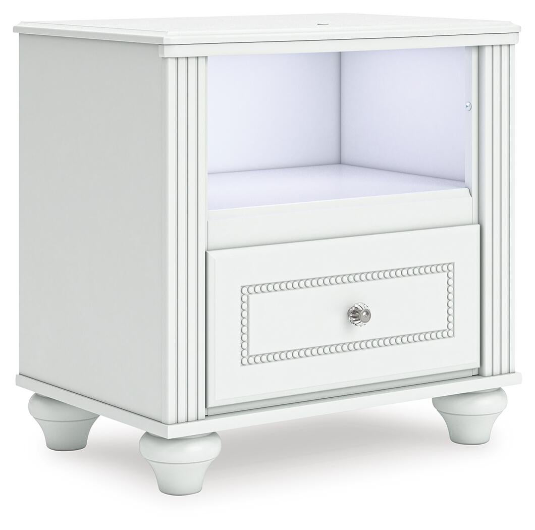 Maylilly  Upholstered Panel Bed, Dresser, Mirror And Nightstand