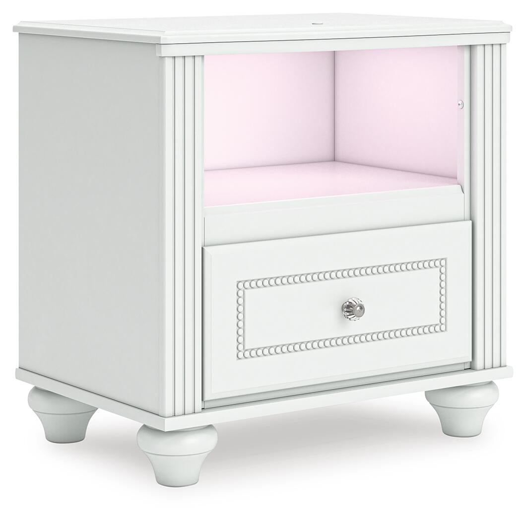 Maylilly  Upholstered Panel Bed, Dresser, Mirror And Nightstand