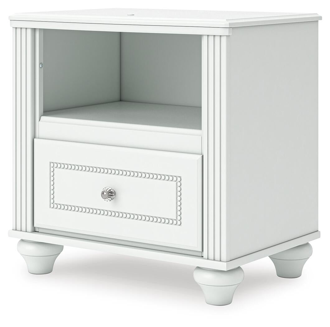 Maylilly  Upholstered Panel Bed, Dresser, Mirror And Nightstand