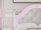 Maylilly  Upholstered Panel Bed, Dresser, Mirror And Nightstand
