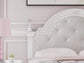 Maylilly  Upholstered Panel Bed, Dresser, Mirror And Nightstand