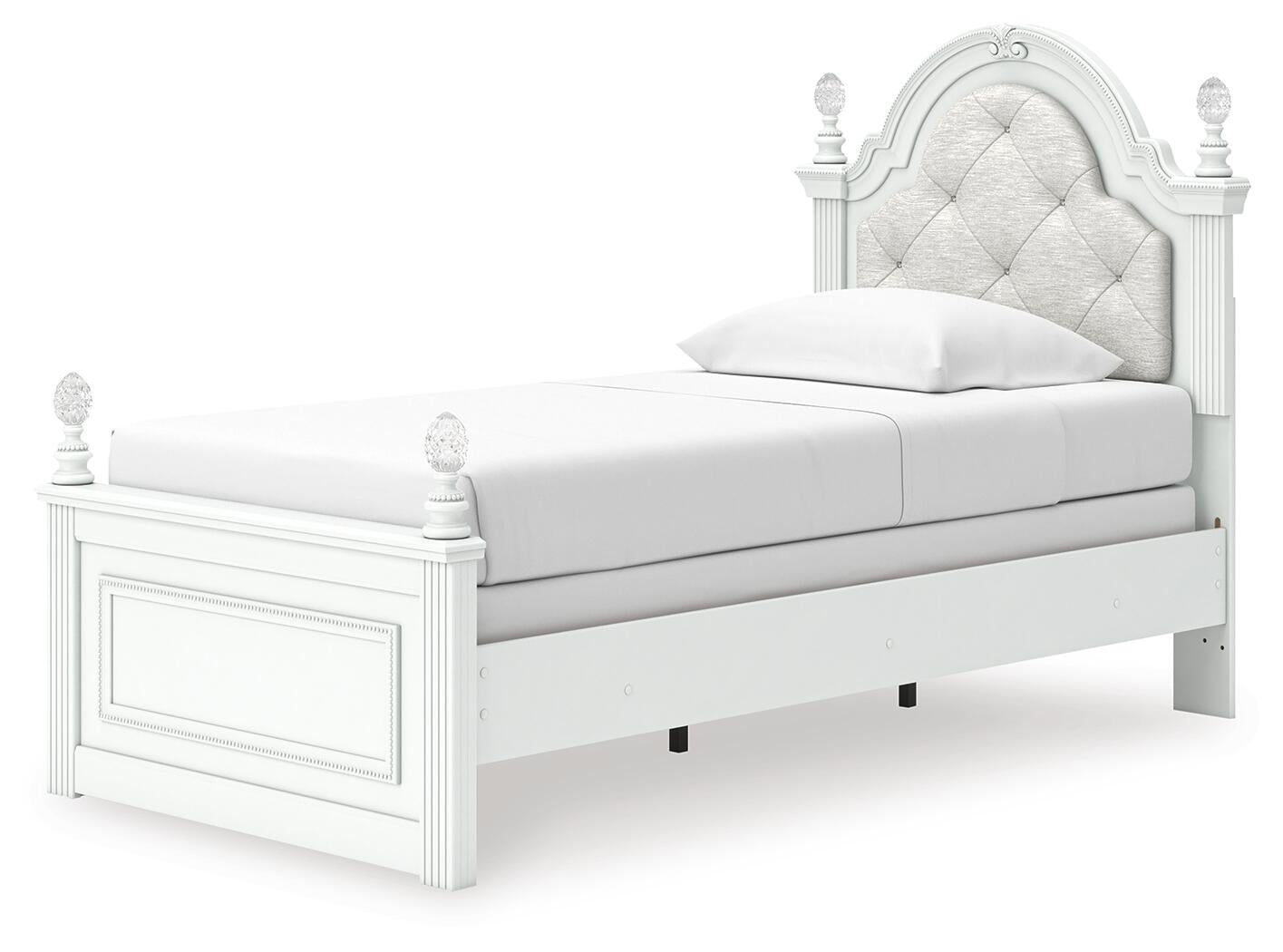 Kozlani  Upholstered Panel Bed, Dresser, Mirror And Nightstand