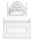 Maylilly  Upholstered Panel Bed, Dresser And Mirror