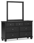 Lanolee  Panel Storage Bed, Dresser And Mirror