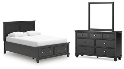 Lanolee  Panel Storage Bed, Dresser And Mirror