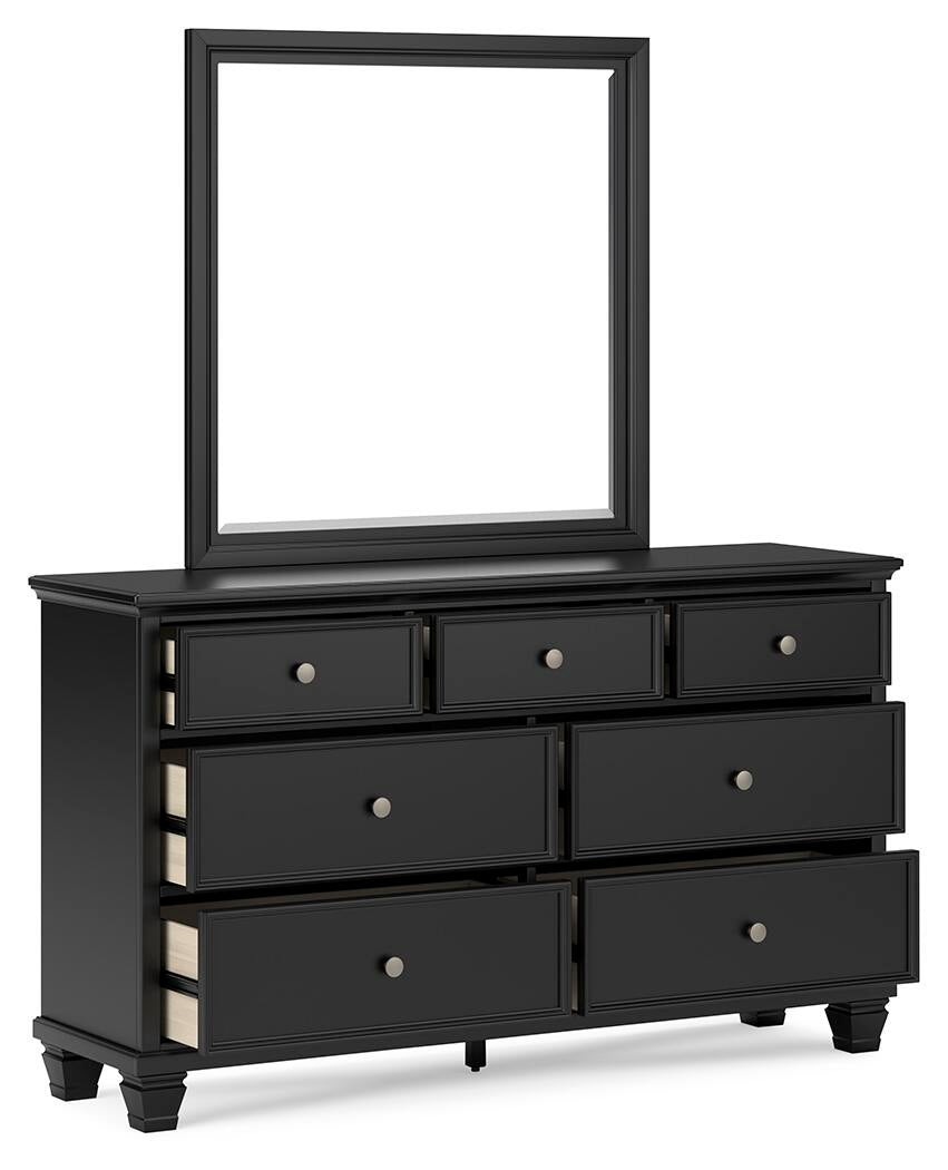Lanolee  Panel Storage Bed, Dresser And Mirror