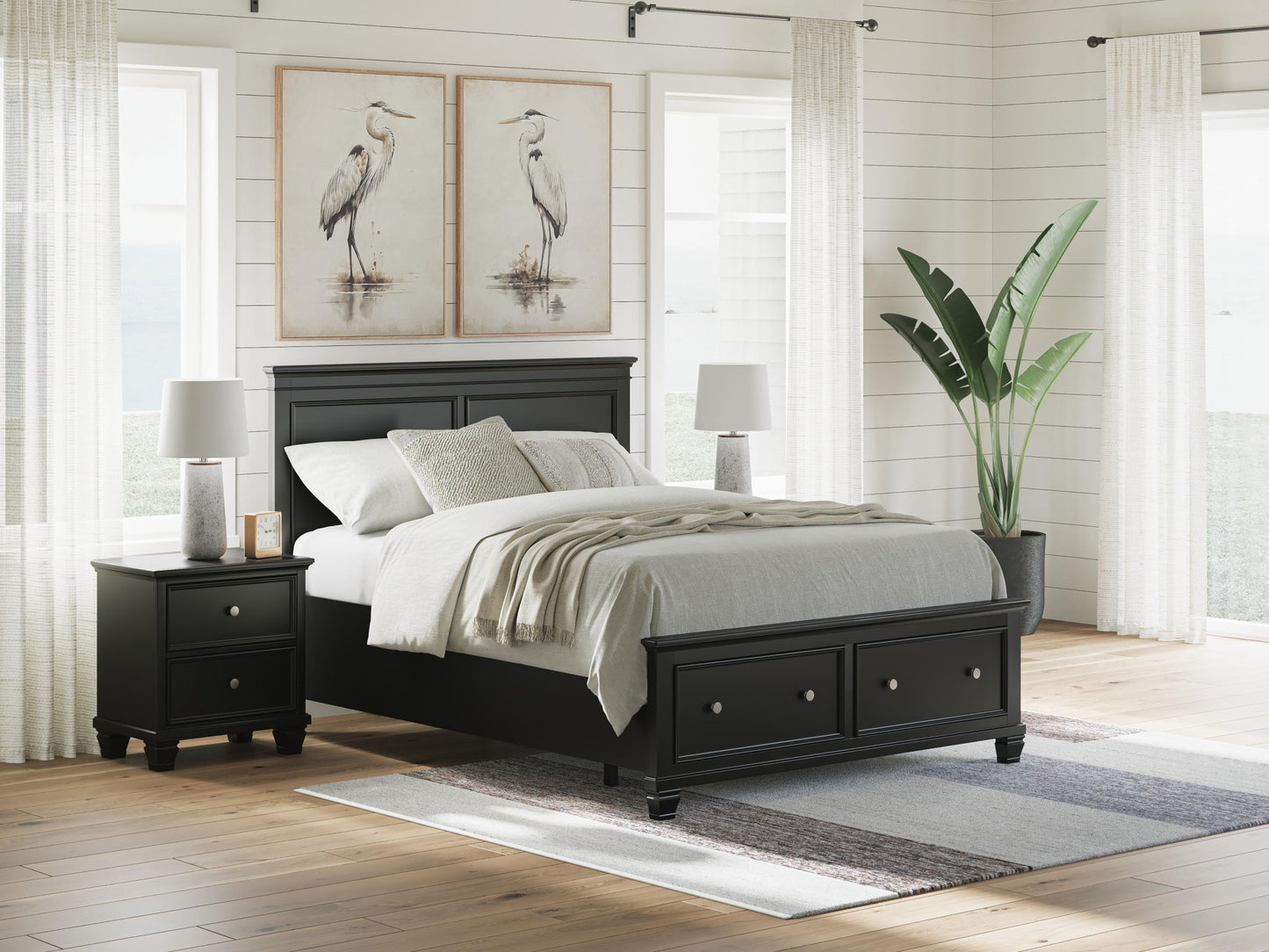 Lanolee  Panel Storage Bed, Dresser And Mirror