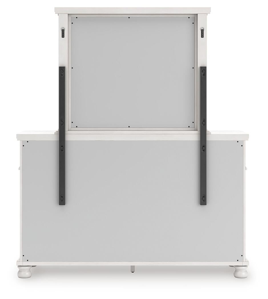 Rowlenstown  Poster Bed, Dresser, Mirror And Nightstand