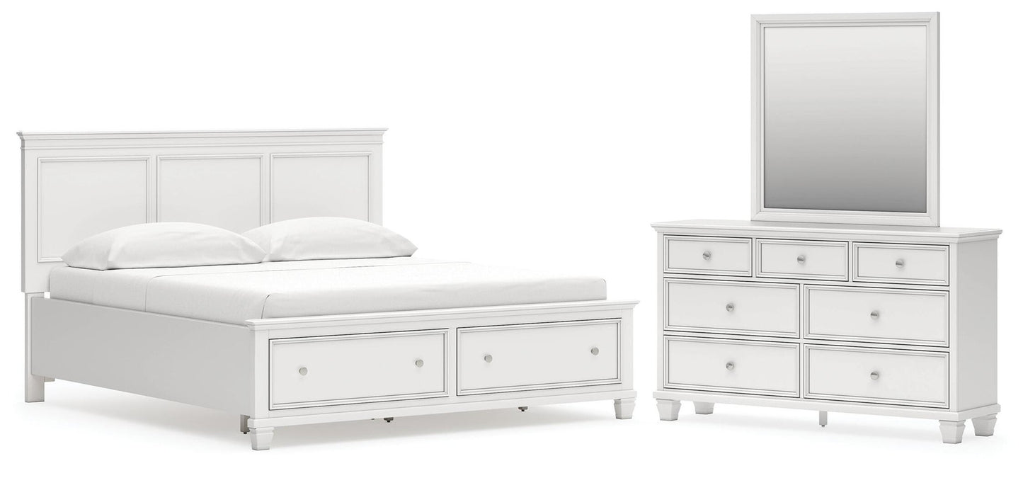 Fortman California  Panel Storage Bed, Dresser And Mirror