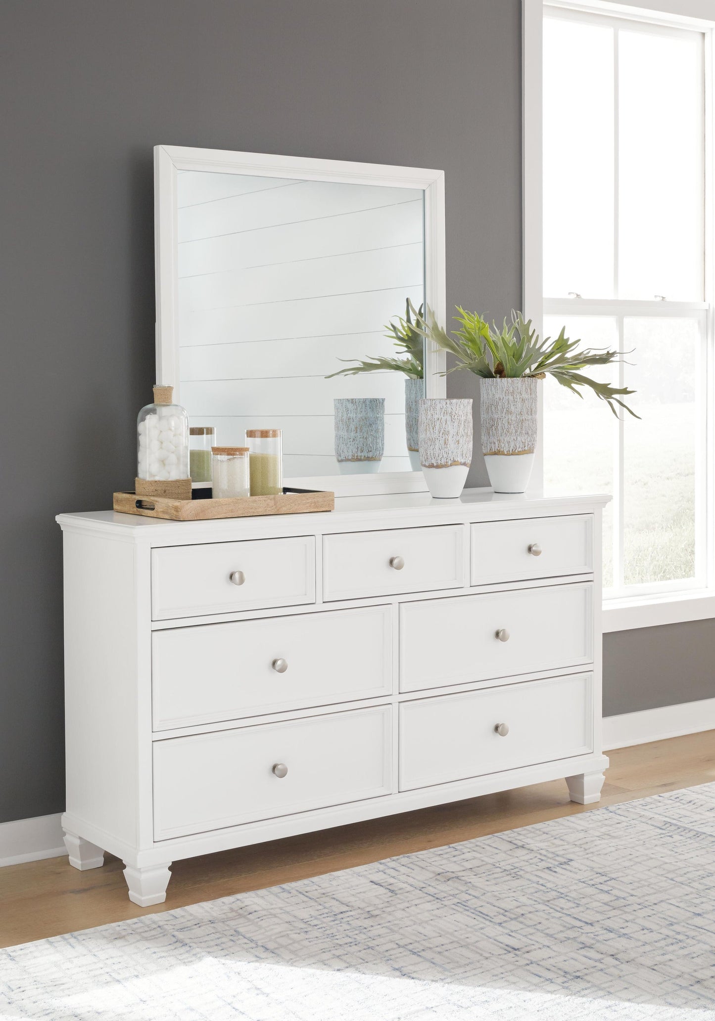 Fortman California  Panel Storage Bed, Dresser And Mirror