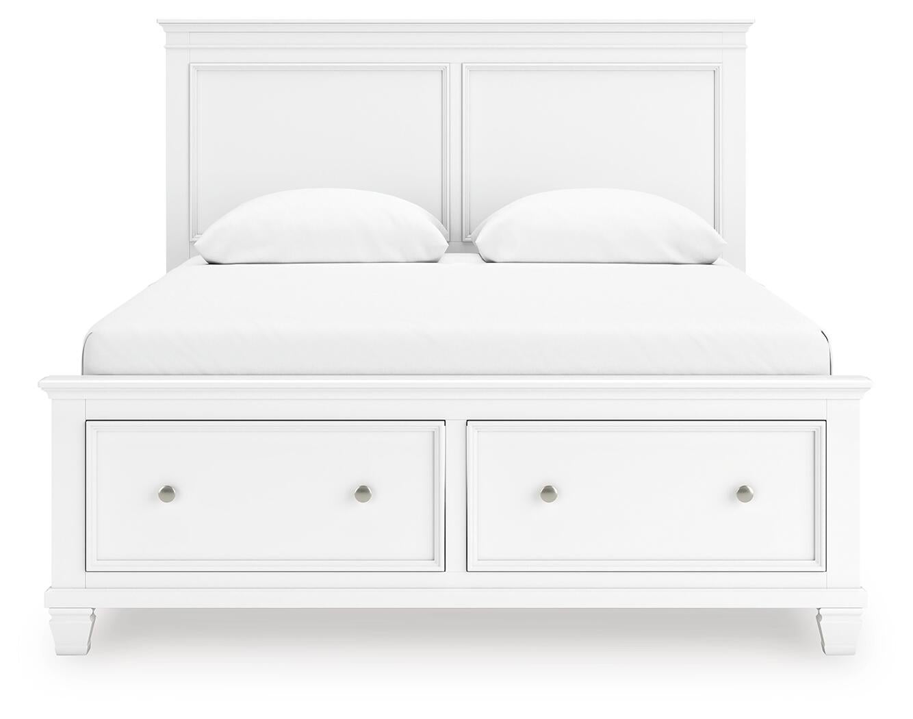 Fortman  Panel Storage Bed With Mirrored Dresser And Nightstand