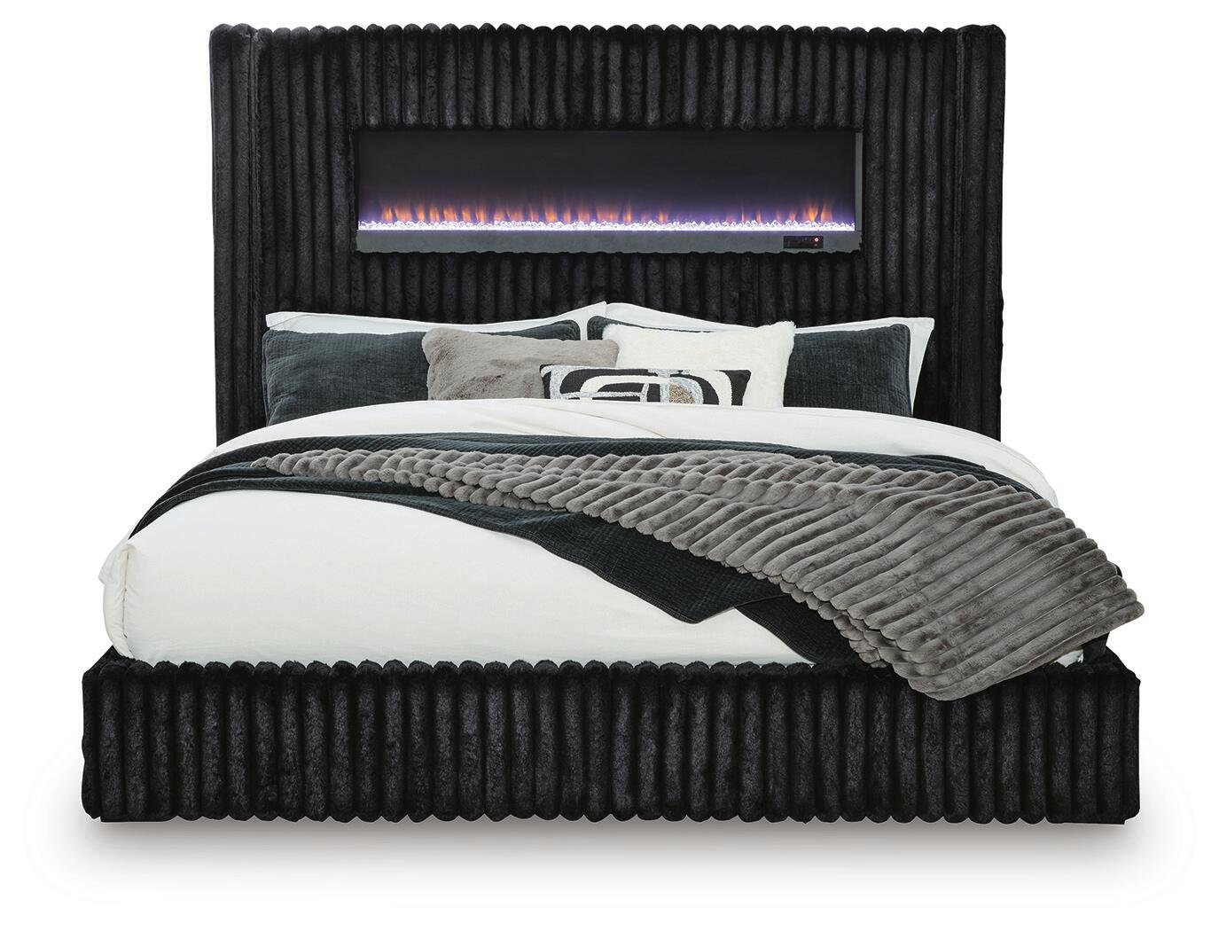 Tayleena  Upholstered Bed With Fireplace And Wireless Audio