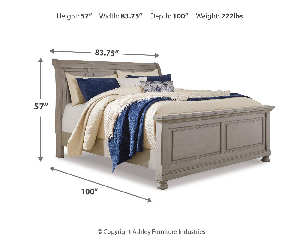 Lettner California  Sleigh Bed
