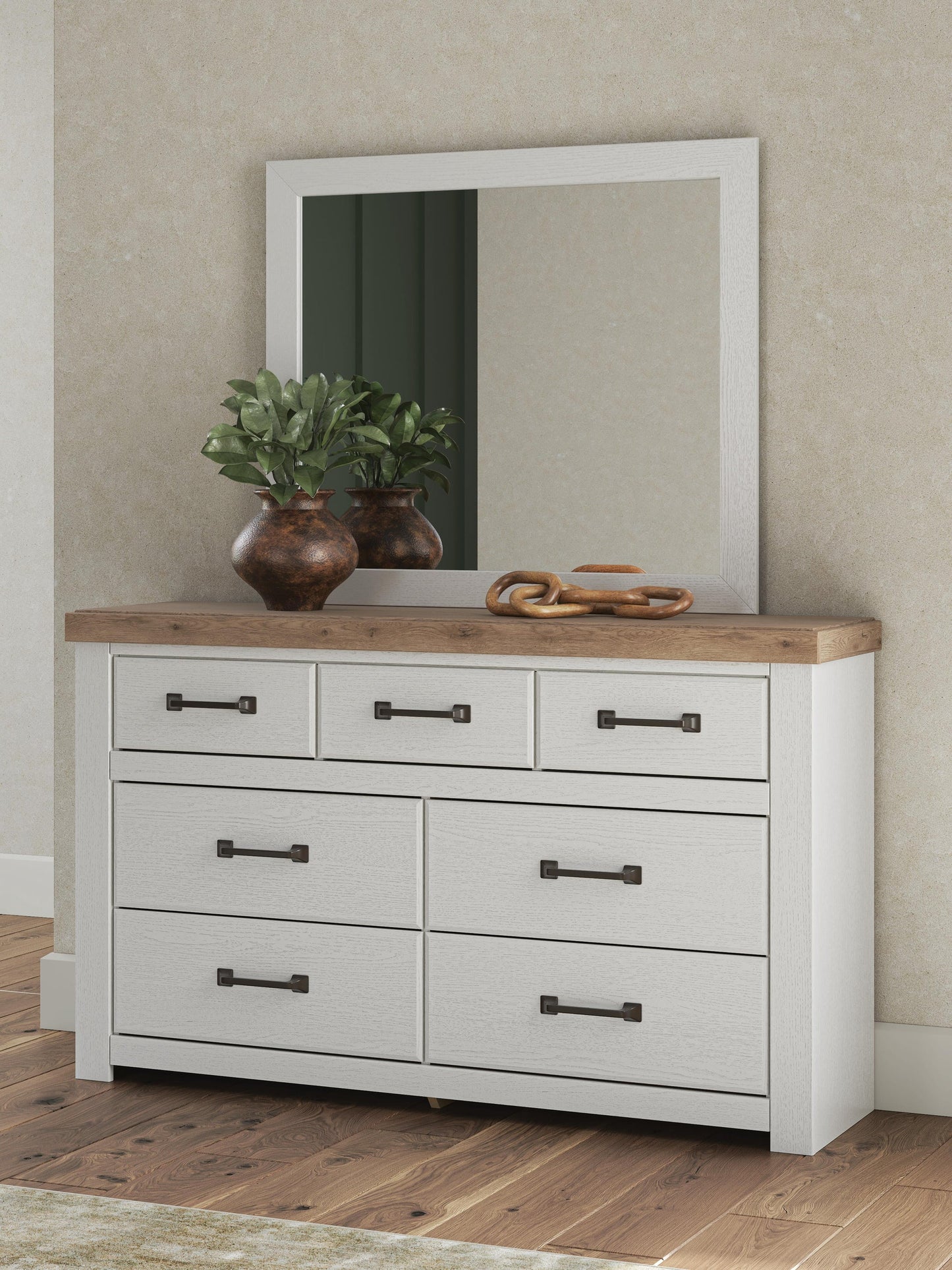Savonport  Panel Bed With Storage, Dresser And Mirror