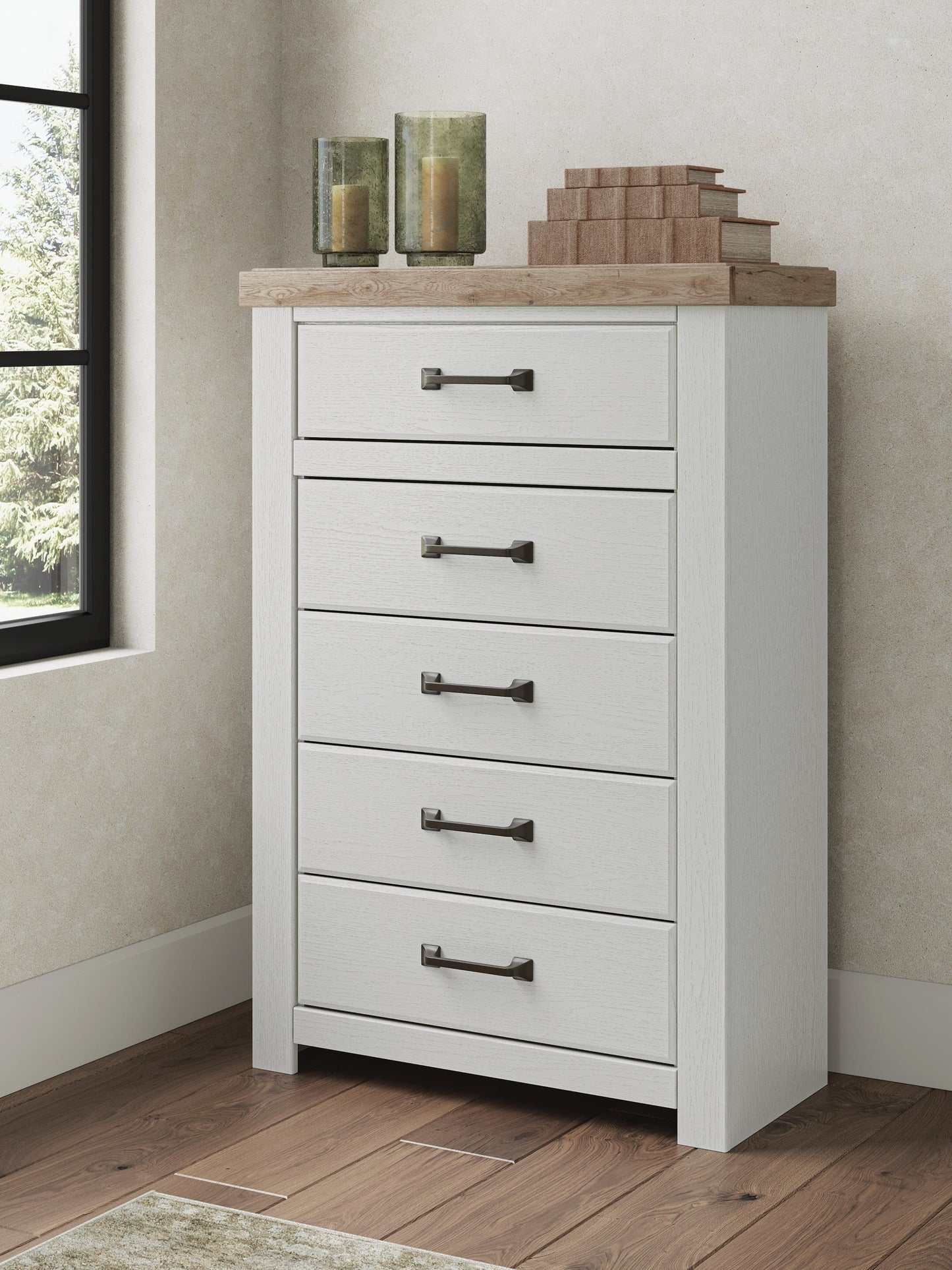 Savonport  Panel Bed With Storage, Dresser, Mirror, Chest And Nightstand