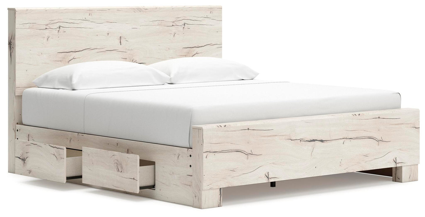 Lawroy  Panel Bed With Storage, Dresser, Mirror And Nightstand