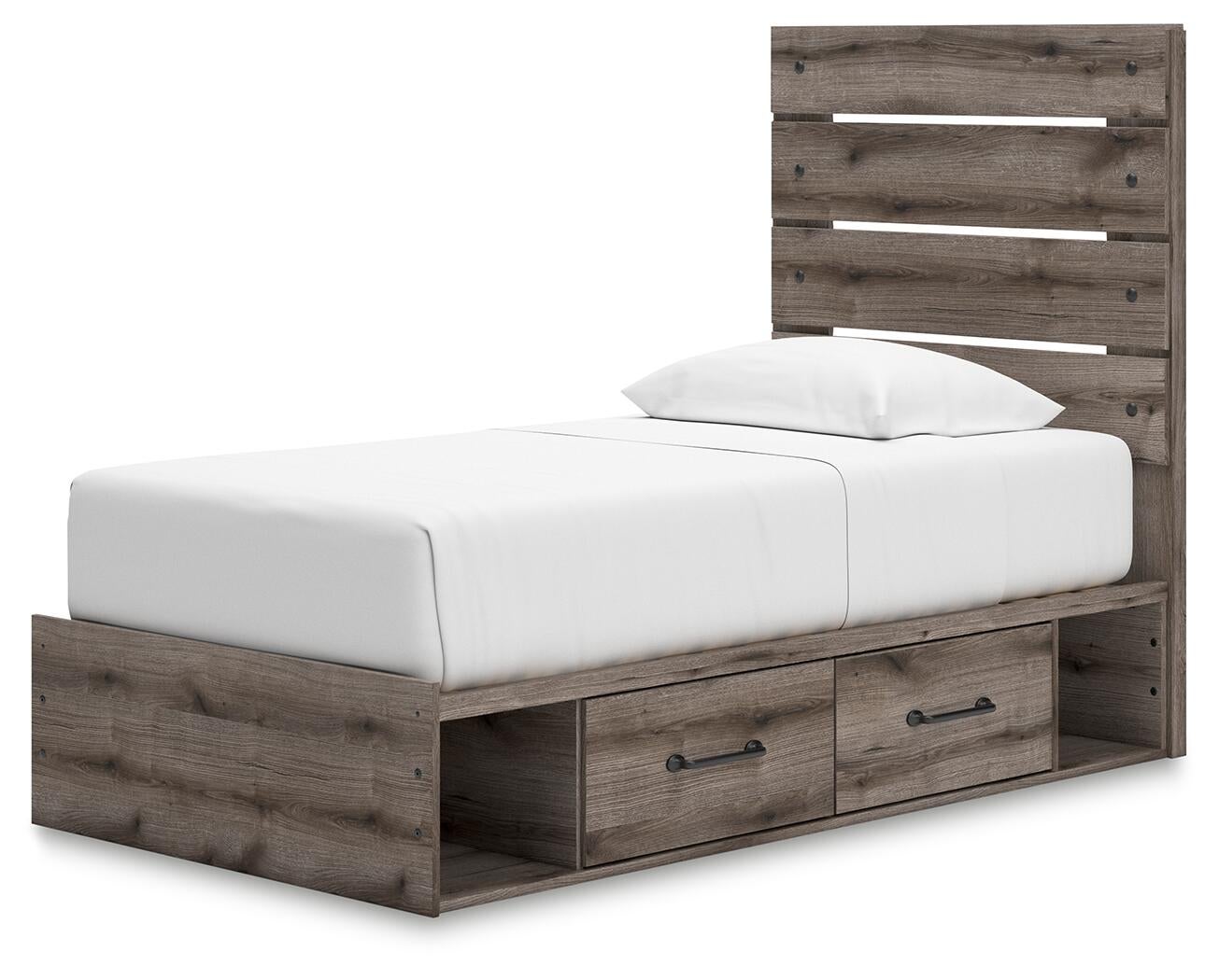 Urbanoore  Panel Bed With Storage, Dresser, Mirror And Nightstand
