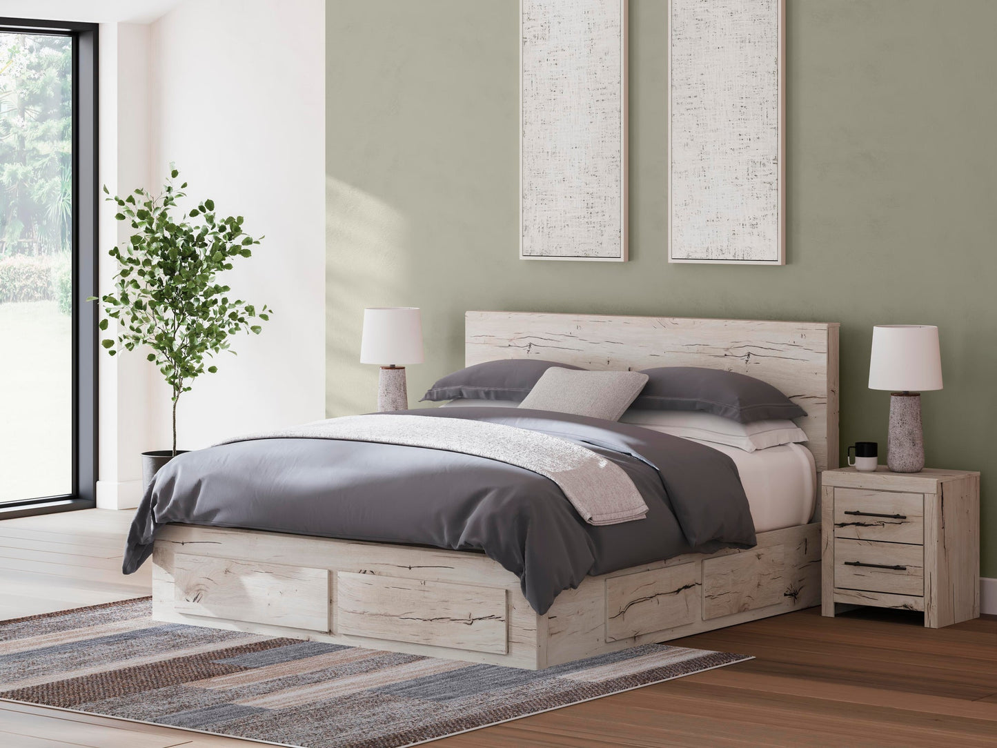 Lawroy  Panel Storage Bed, Dresser, Mirror, Chest And Nightstand