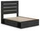 Delmorta  Panel Bed With Storage, Dresser And Mirror