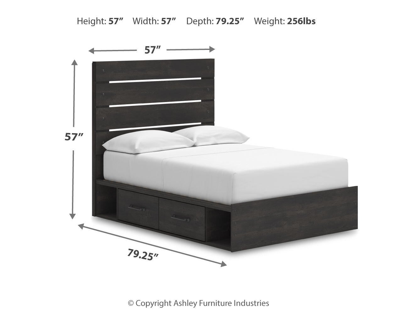 Delmorta  Panel Bed With Storage, Dresser And Mirror