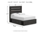 Delmorta  Panel Bed With Storage, Dresser And Mirror