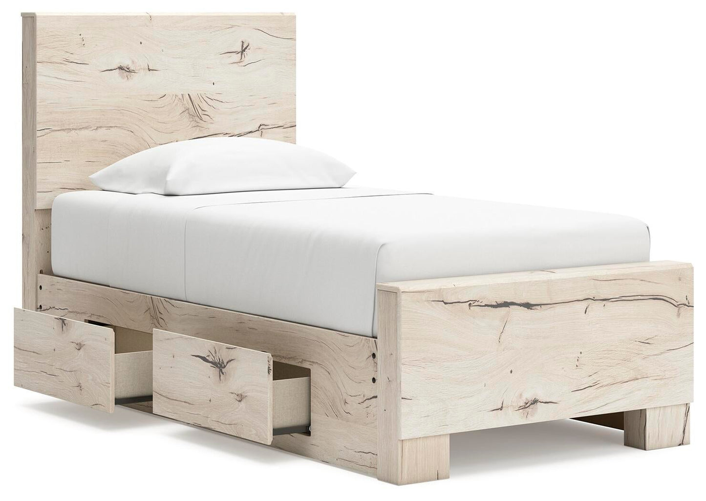 Lawroy  Panel Bed With Storage, Dresser, Mirror, Chest And Nightstand