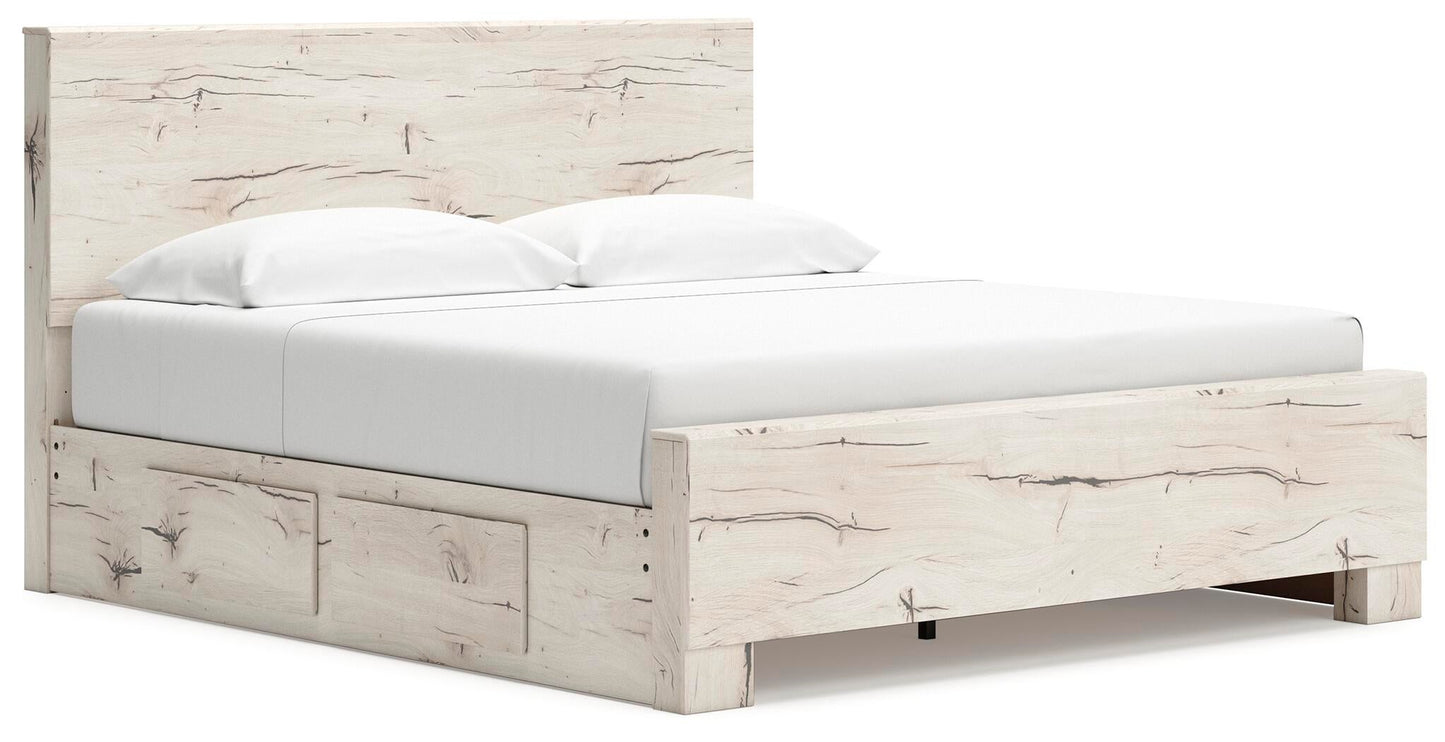 Lawroy  Panel Bed With Storage, Dresser And Mirror