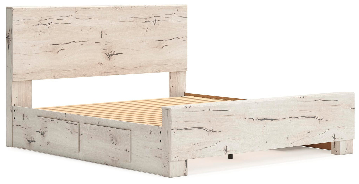 Lawroy  Panel Bed With Storage, Dresser And Mirror