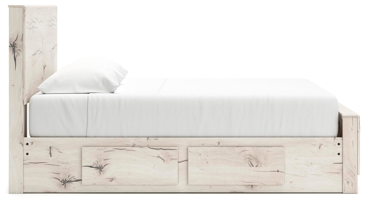 Lawroy  Panel Bed With Storage, Dresser And Mirror