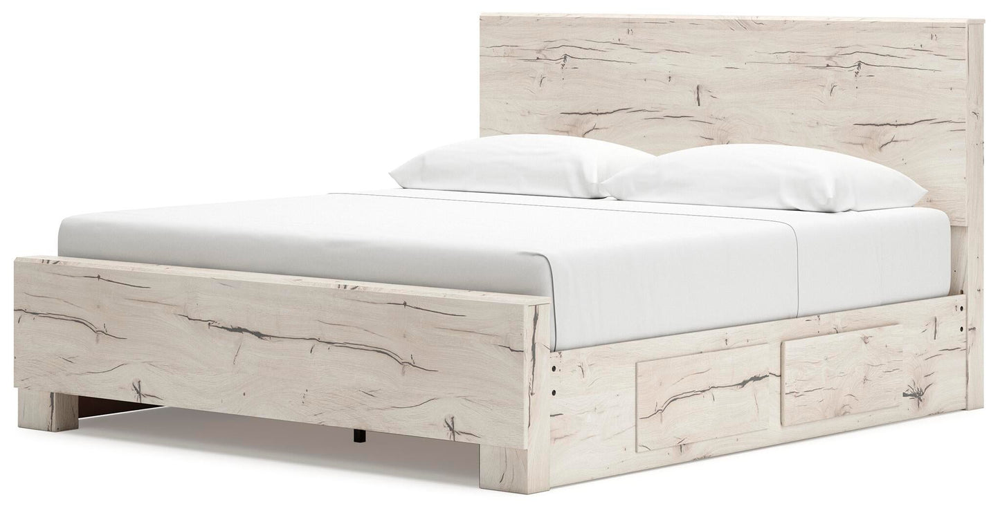 Lawroy  Panel Bed With Storage, Dresser And Mirror