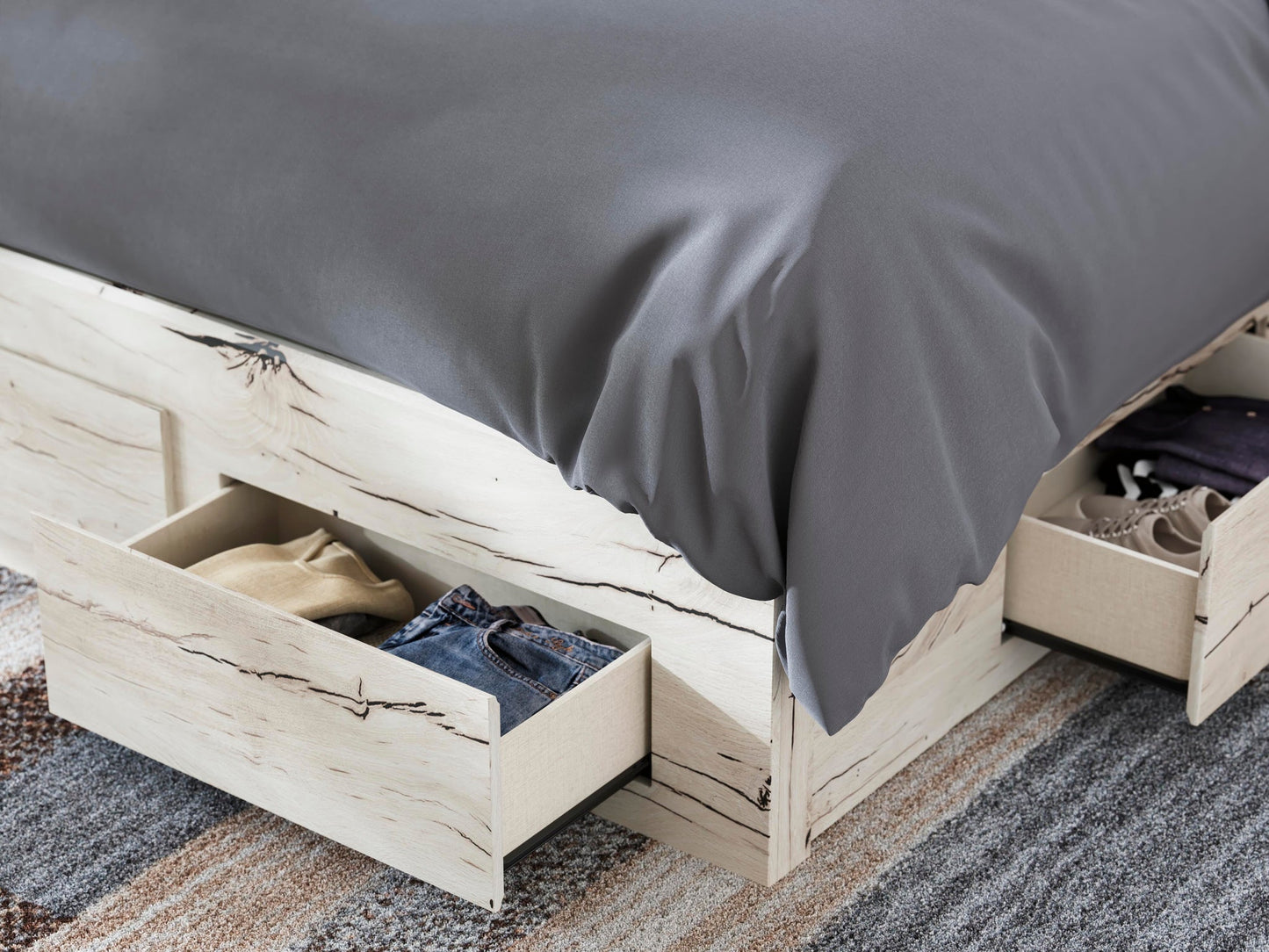 Lawroy  Panel Storage Bed, Dresser, Mirror, Chest And Nightstand
