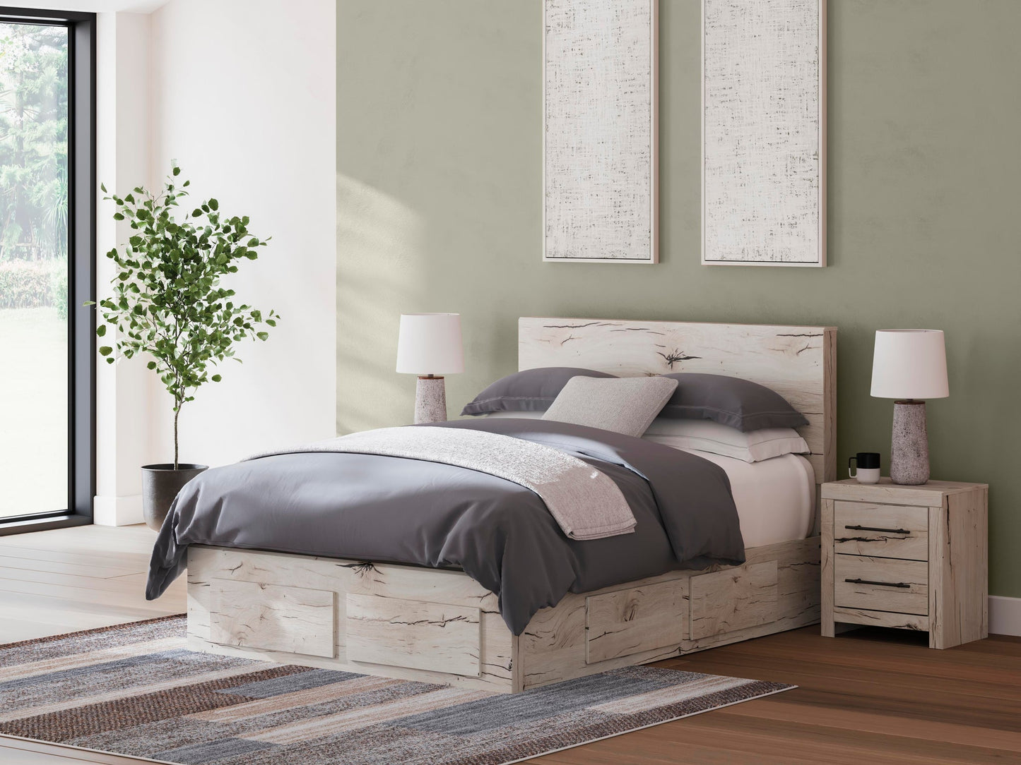 Lawroy  Panel Storage Bed, Dresser, Mirror, Chest And Nightstand
