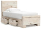 Lawroy  Panel Bed With Storage, Dresser, Mirror And Nightstand