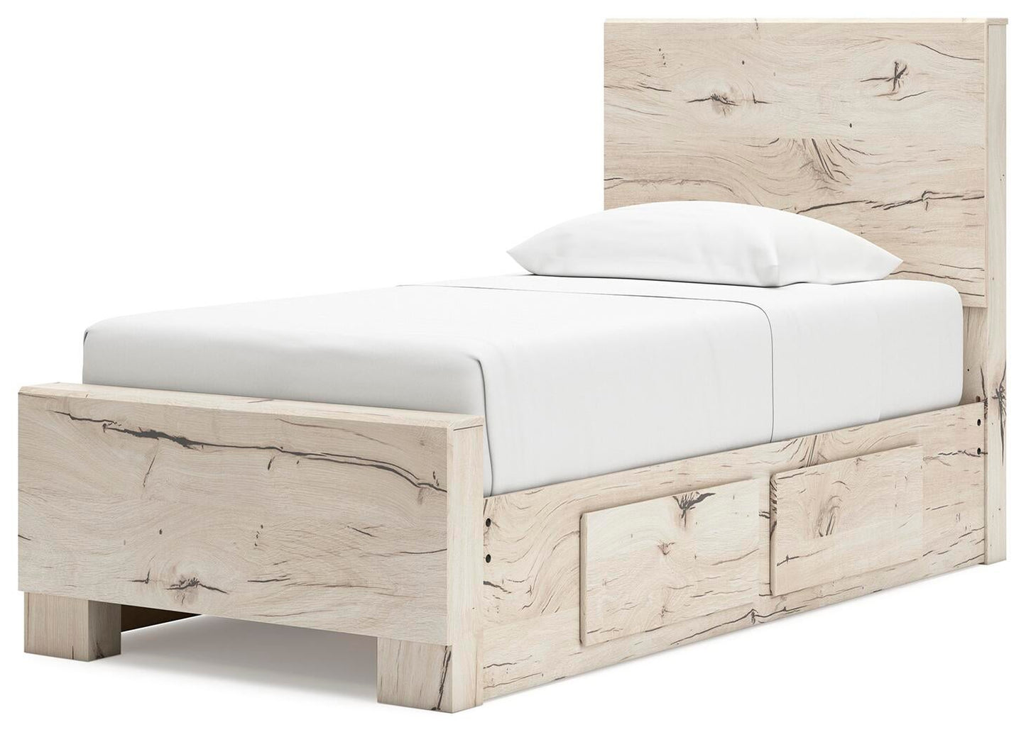 Lawroy  Panel Bed With Storage, Dresser, Mirror And Nightstand
