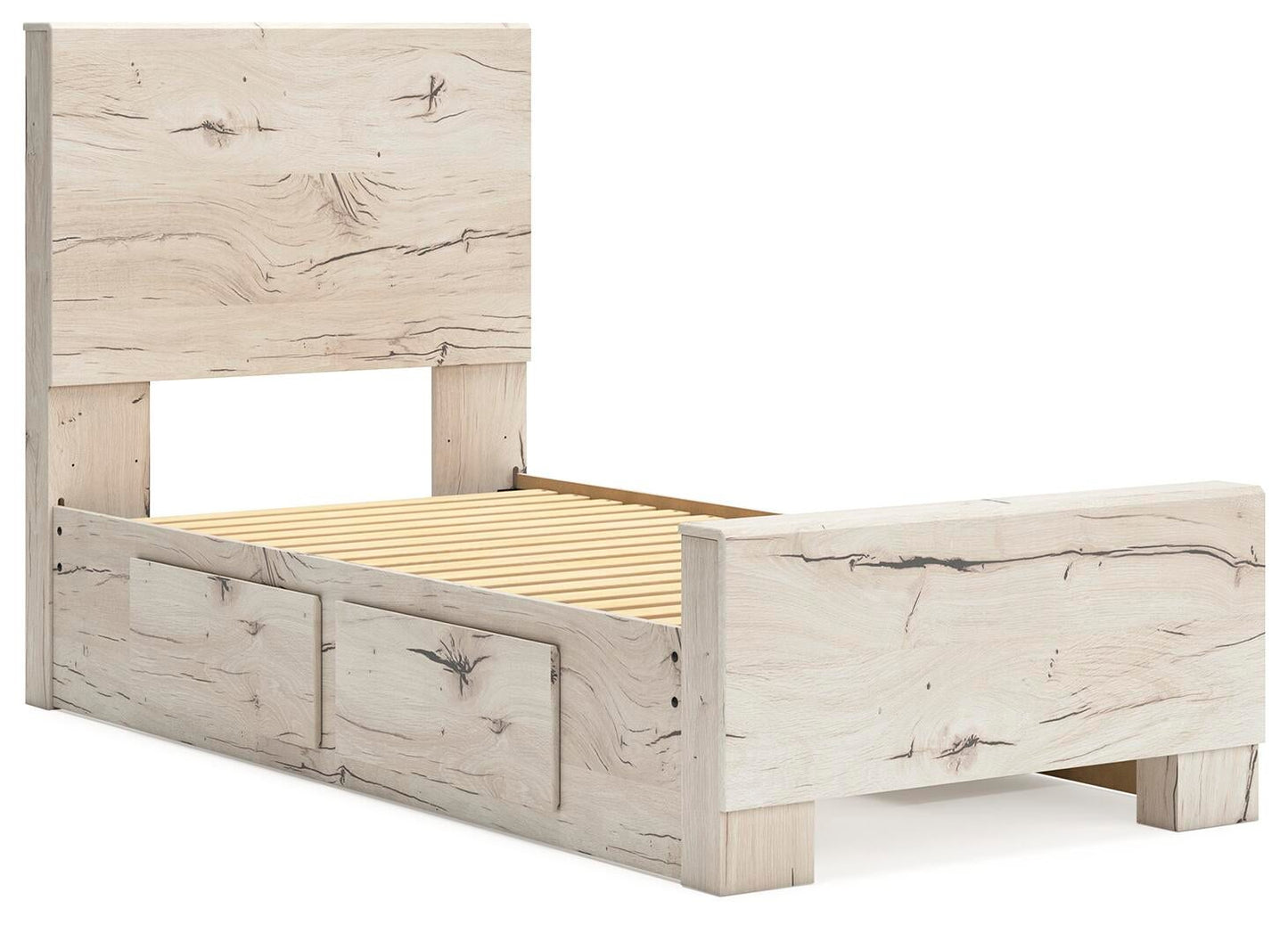 Lawroy  Panel Bed With Storage, Dresser, Mirror And Nightstand
