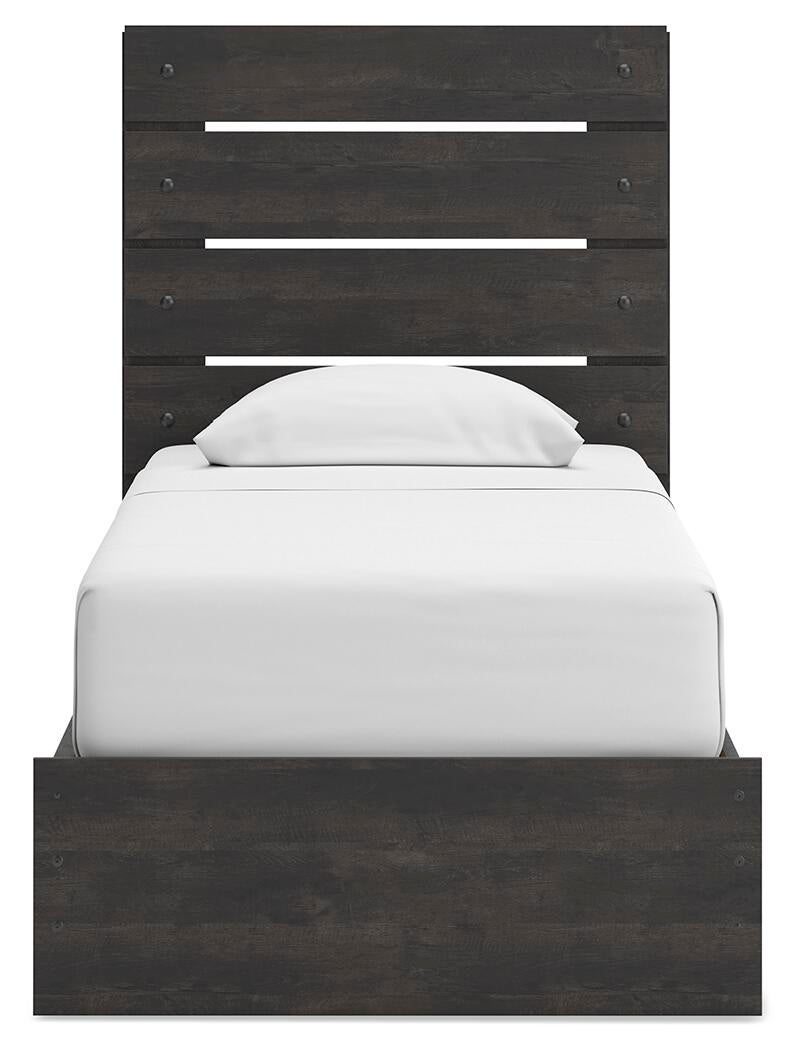 Delmorta  Panel Bed With Storage, Dresser, Mirror And Nightstand