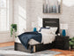 Delmorta  Panel Bed With Storage, Dresser, Mirror And Nightstand