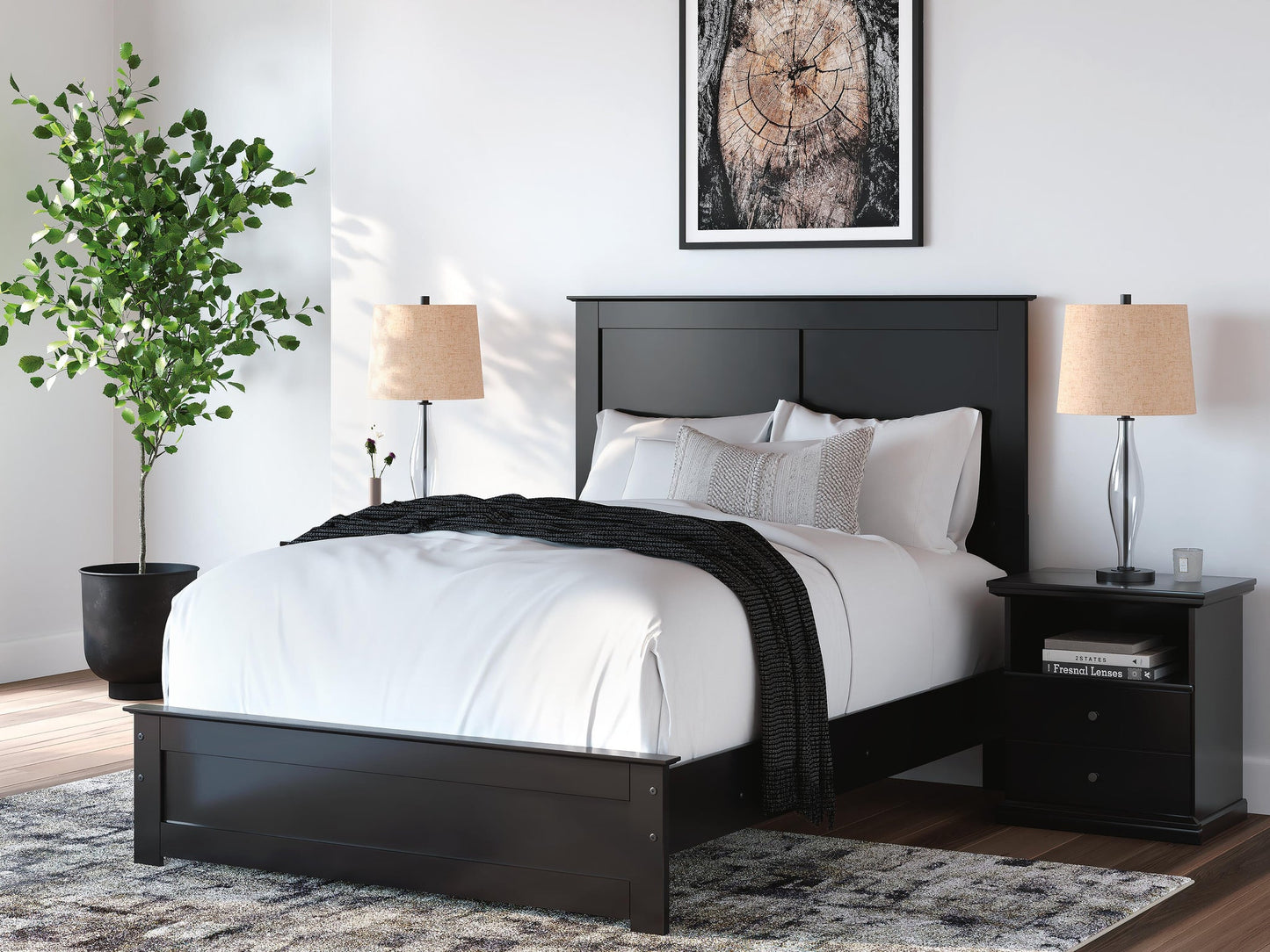 Maribel  Panel Bed, Dresser, Mirror And Nightstand