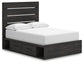 Delmorta  Panel Bed With Storage, Dresser, Mirror, Chest And Nightstand