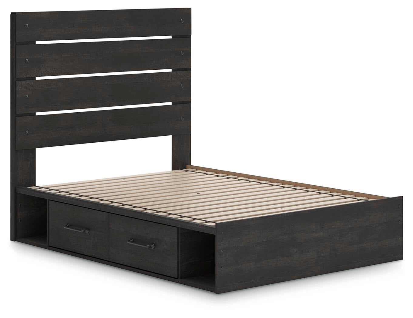 Delmorta  Panel Bed With Storage, Dresser, Mirror, Chest And Nightstand