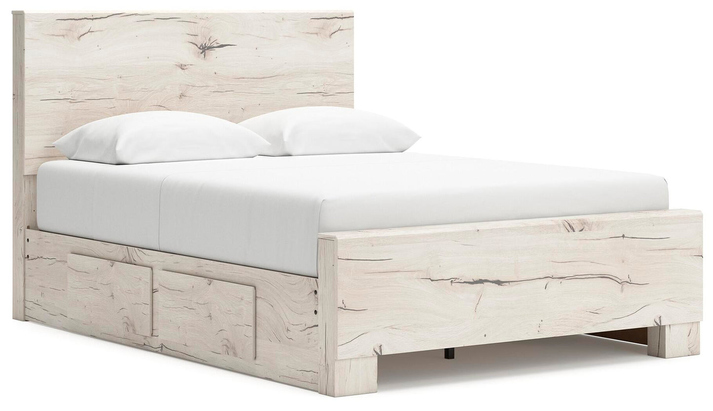 Lawroy  Panel Bed With Storage, Dresser, Mirror And Nightstand